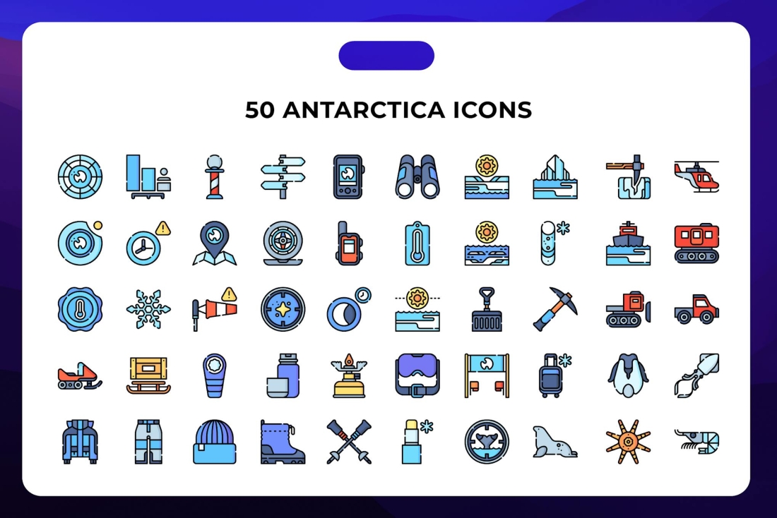 50 Antarctica Icons