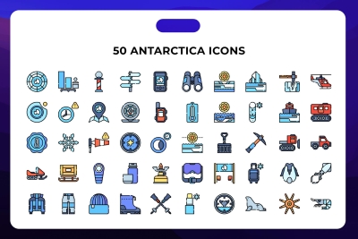 50 Antarctica Icons