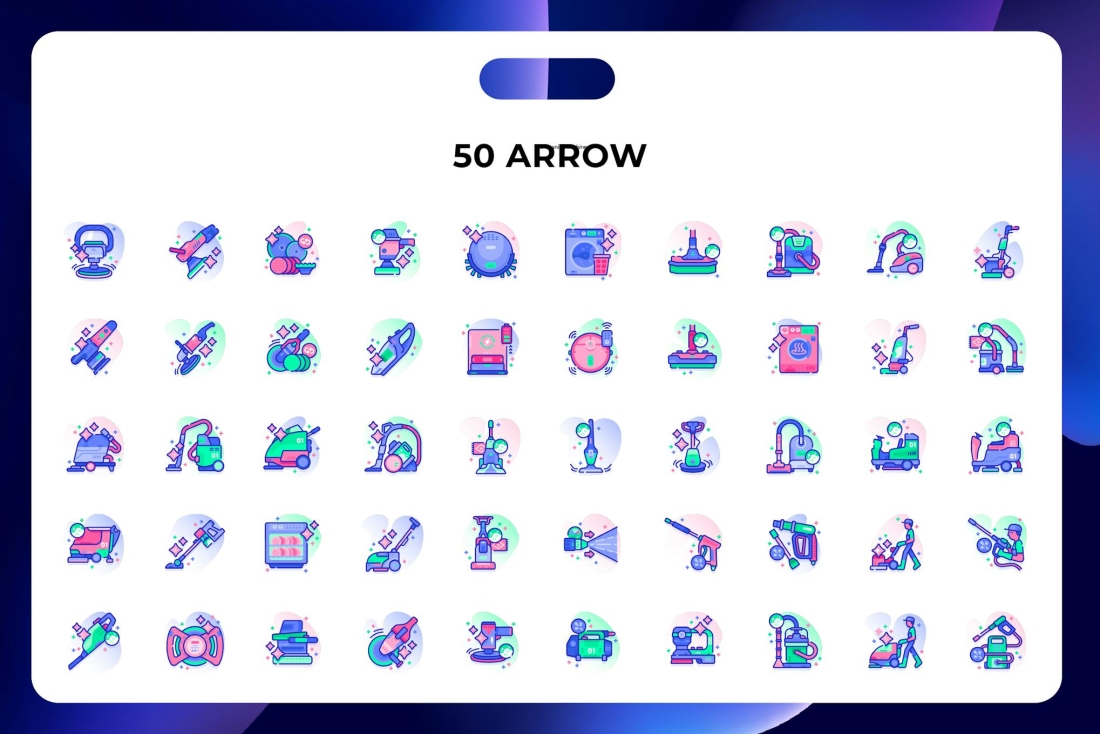 50 Cleaning Machines Icons