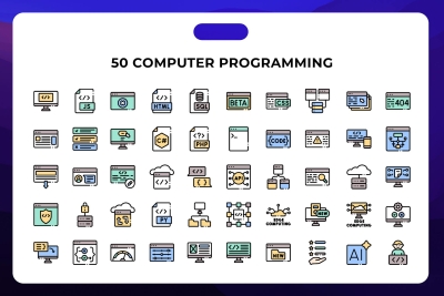 50 Computer Programming Icons