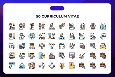 50 Curriculum Vitae Icons