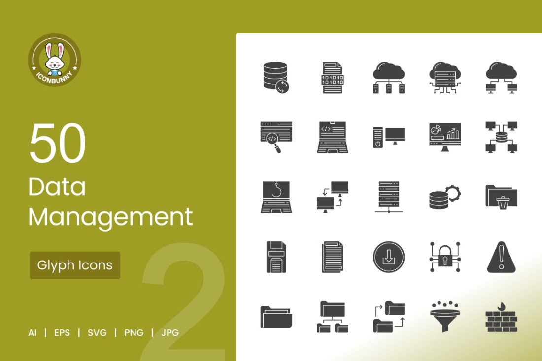 50 Data Management  Glyph Icons