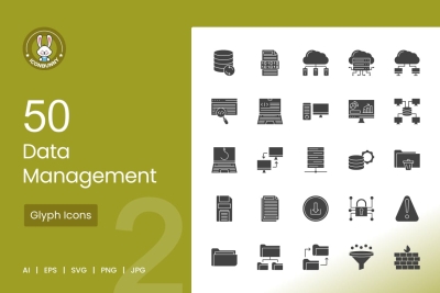 50 Data Management  Glyph Icons