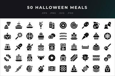 50 Halloween Meals Icons