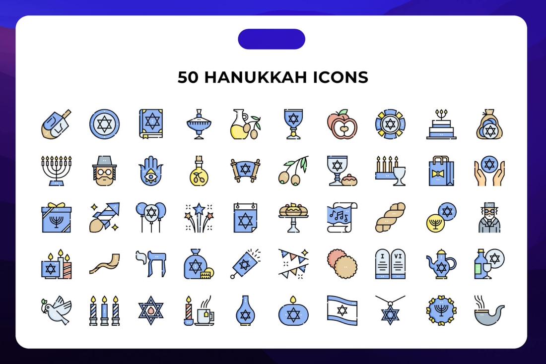 50 Hanukkah Icons