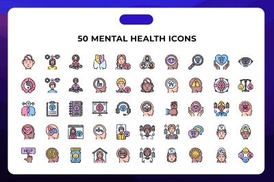 50 Mental Health Icons