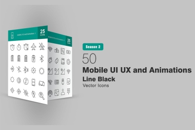 50 MOBILE UI AND UX Line Icons