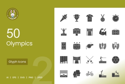 50 Olympics Glyph Icons