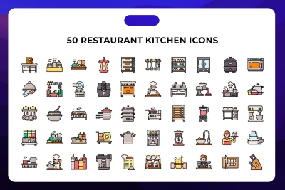 50 Restaurant Kitchen Icons