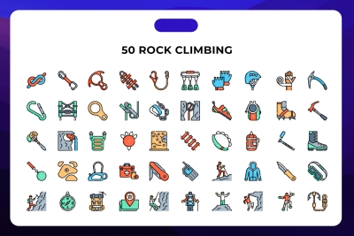 50 Rock Climbing Icons