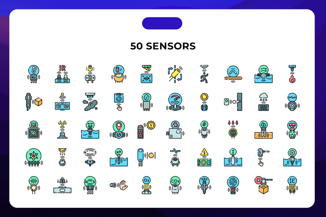50 Sensors Icons