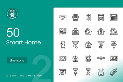 50 Smart Home Line Icons