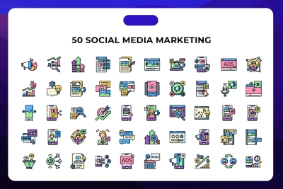 50 Social Media Marketing Icons