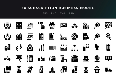 50 Subscription Business Model Icons