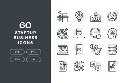 60 Startup Business Icons