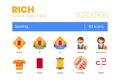82 Sewing Icons Icons - Rich Series