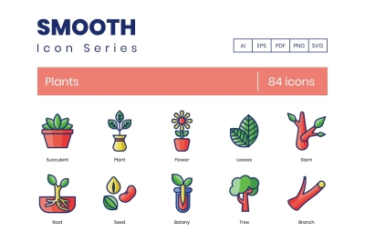 84 Plants Icons - Smooth Series