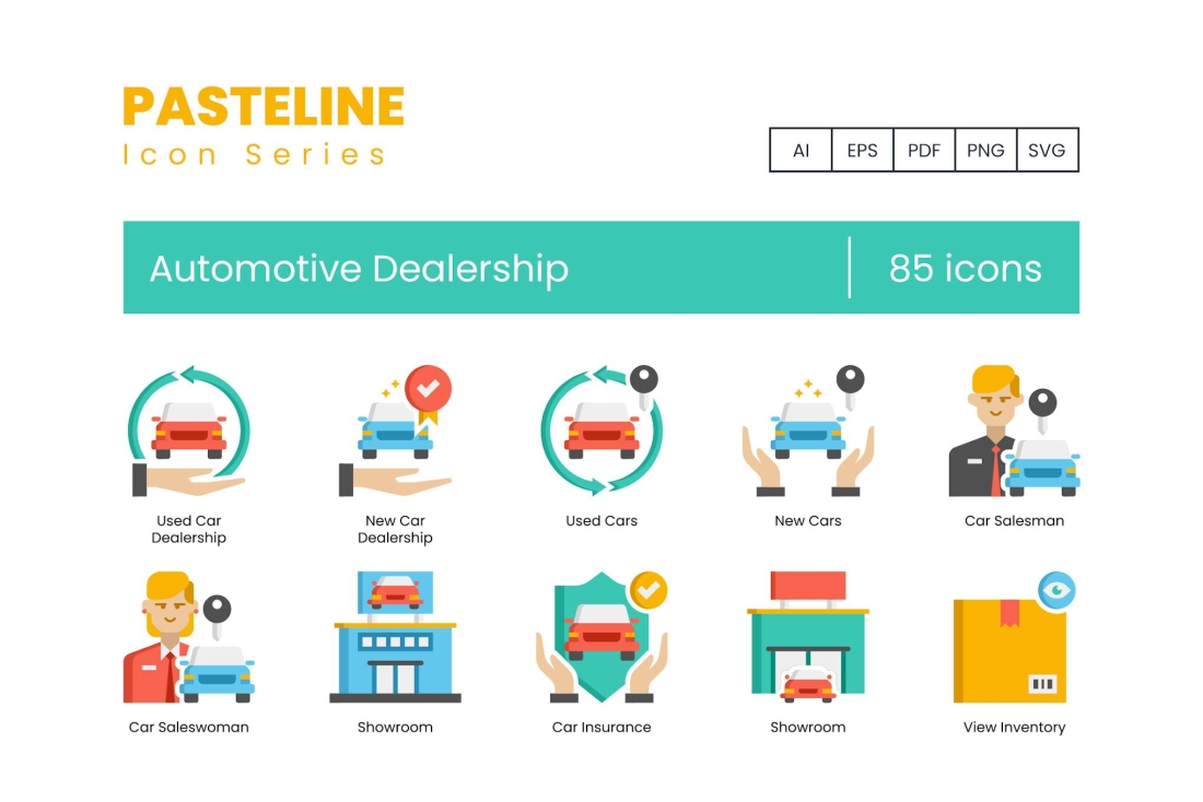 85 Automotive Dealership Icons - Pasteline