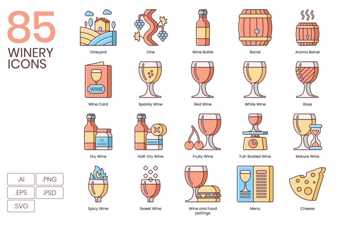 85 Winery Icons - Honey