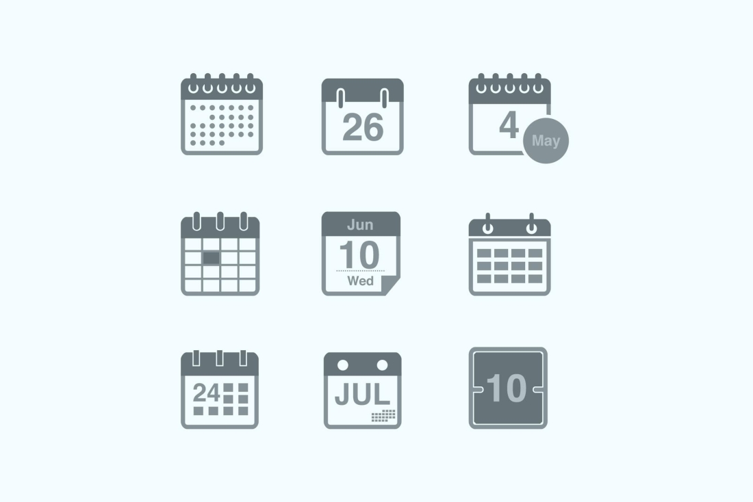 9 Calendar and Date Icons