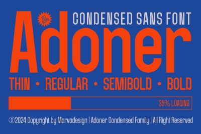 Adoner -  A Family Condensed Sans Font