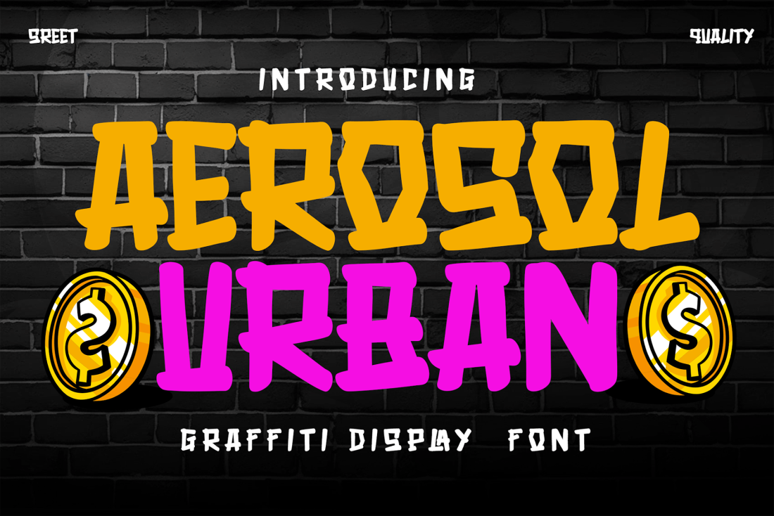 Aerosol Urban Modern Marker Graffiti Brush Font