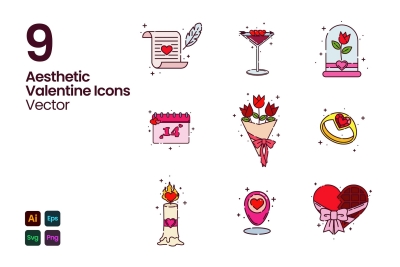 Aesthetic valentine icons