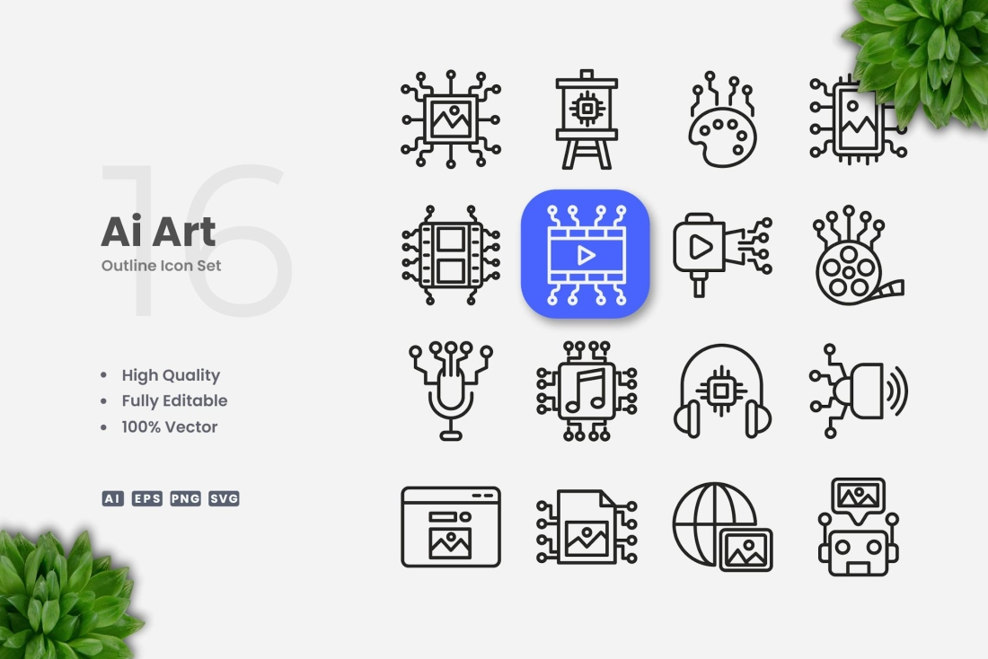 Ai Art Outline Icons