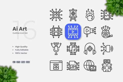 Ai Art Outline Icons