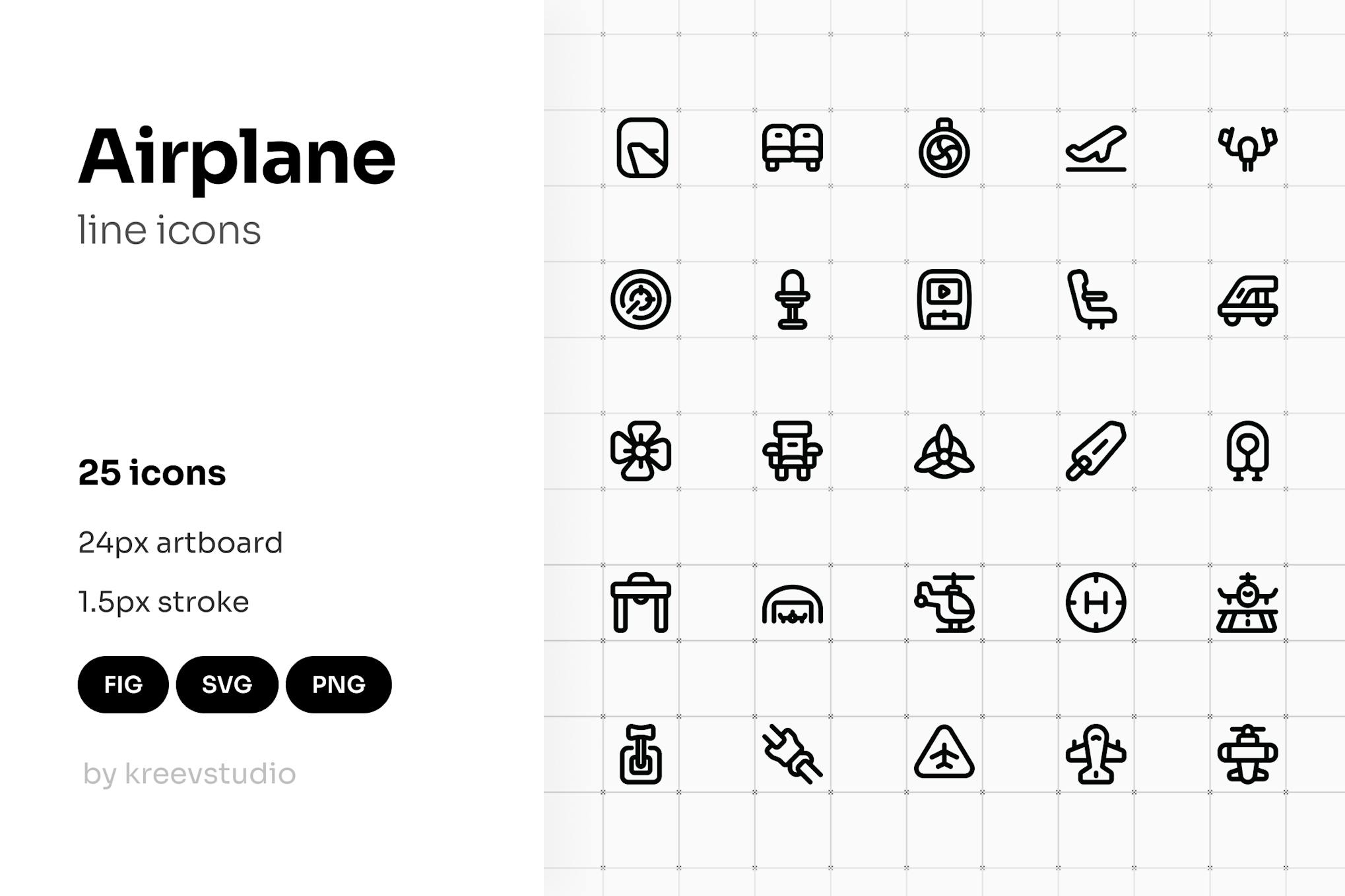 Airplane Line UI Icons