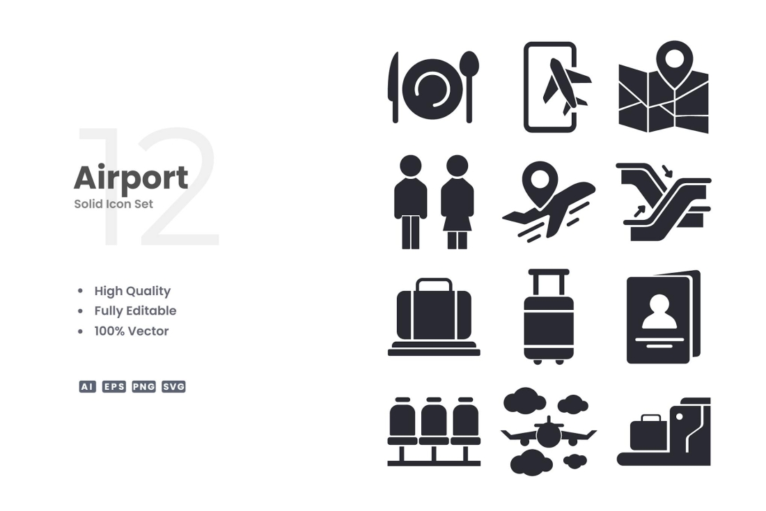 Airport Solid Icons