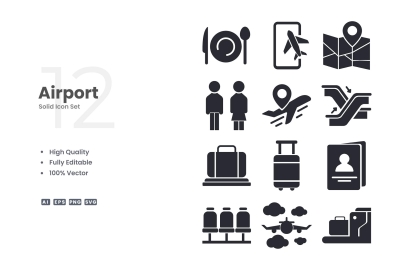 Airport Solid Icons