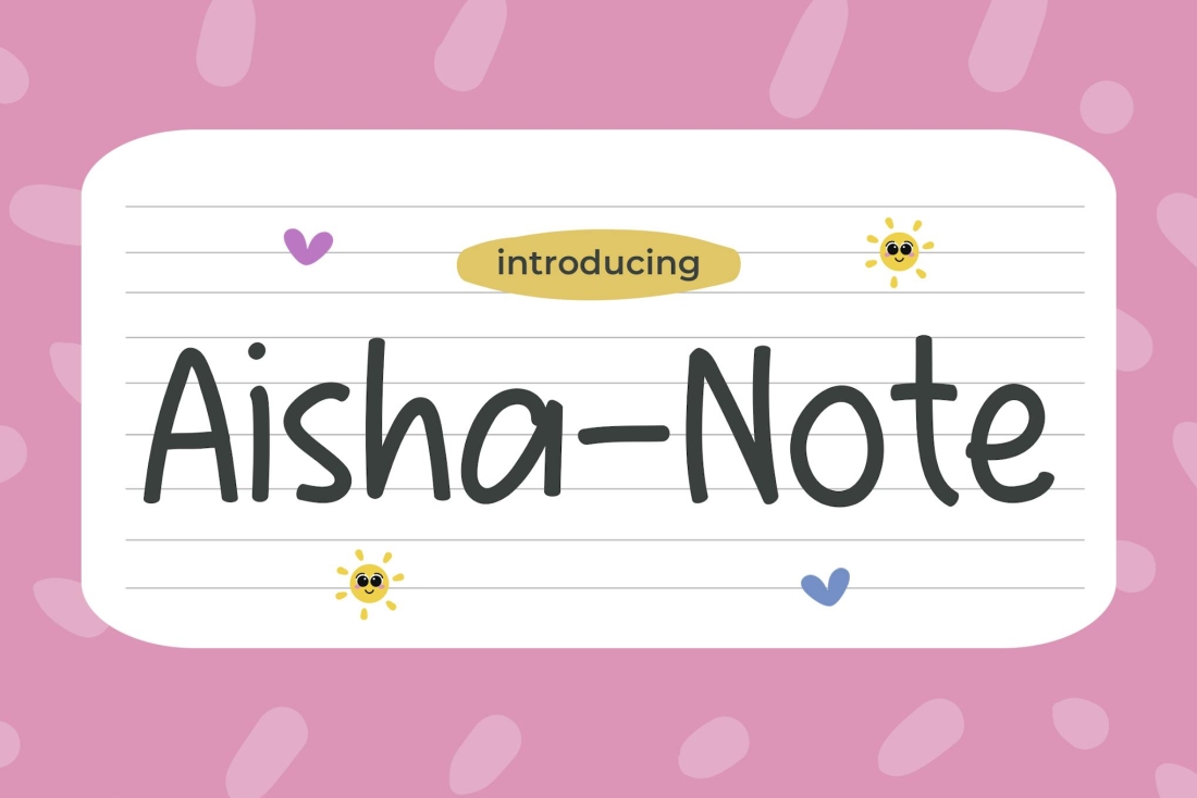 Aisha's Note - Handwritten Charm for School Font
