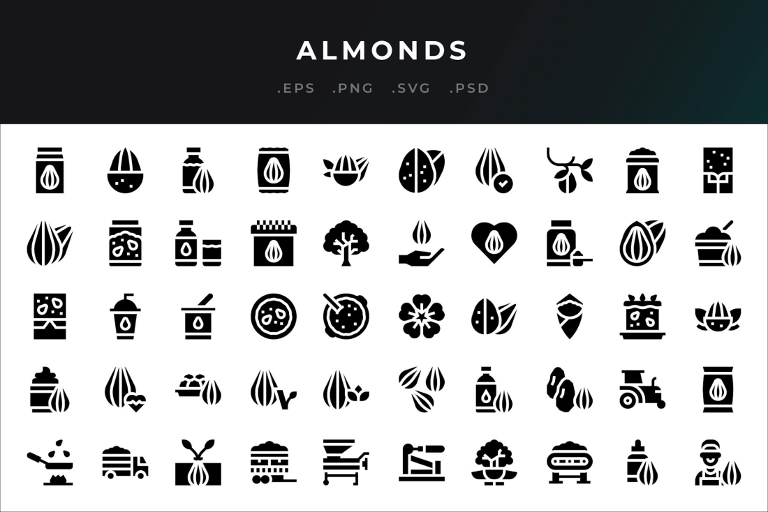 Almonds Icons