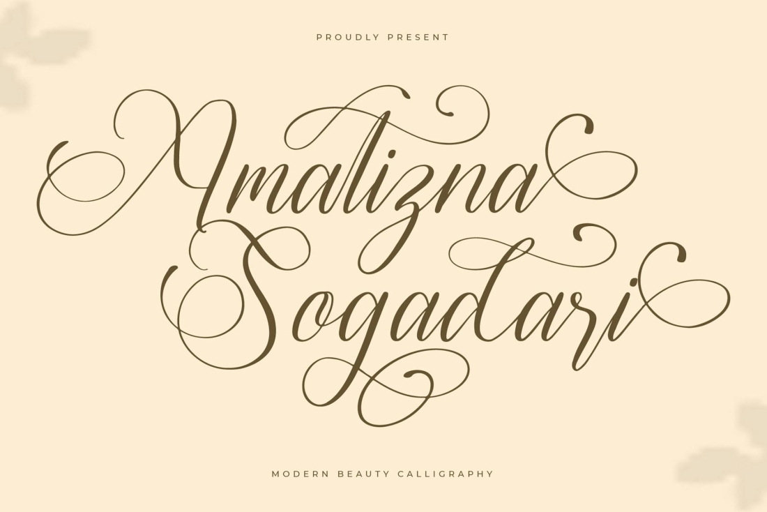 Amatizna Sogadari Calligraphy Script Font