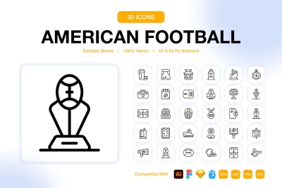 American Football Icons Pack