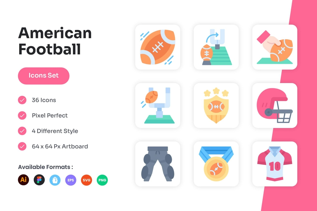 American Football Icons Set