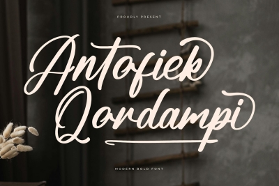 Antofiek Qordampi Modern Script Bold Font