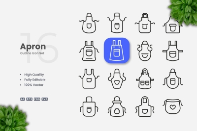Apron Outline Icons