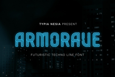 Armorave - Futuristic Techno Line Font
