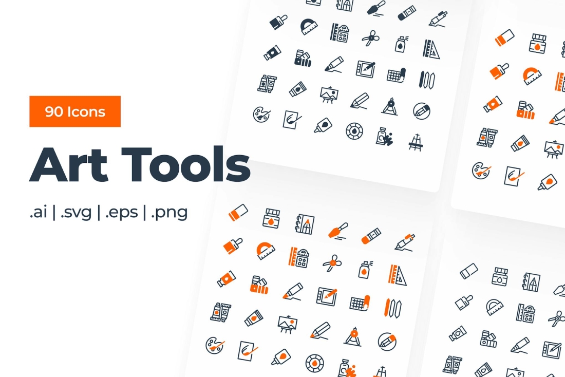 Art tools Icon Set
