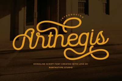 Arthegis Script Monoline Font