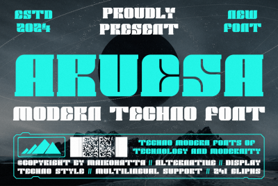 Aruesa - Modern Techno Font