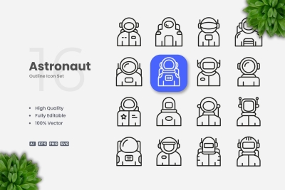 Astronaut Outline Icons
