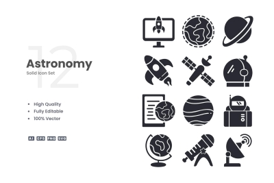 Astronomy Solid Icons