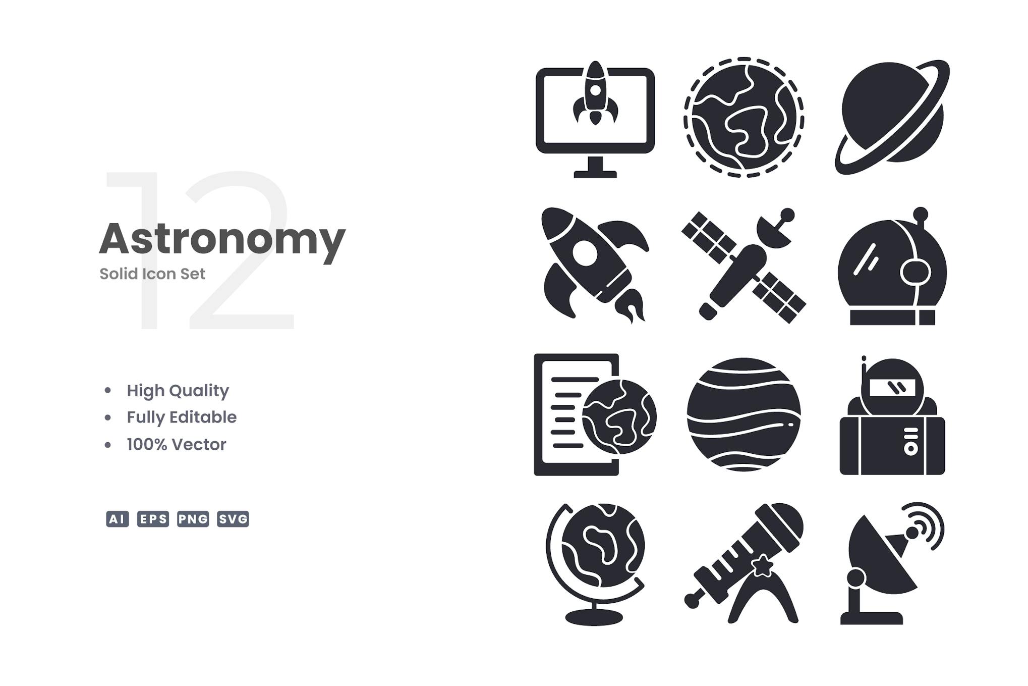 Astronomy Solid Icons