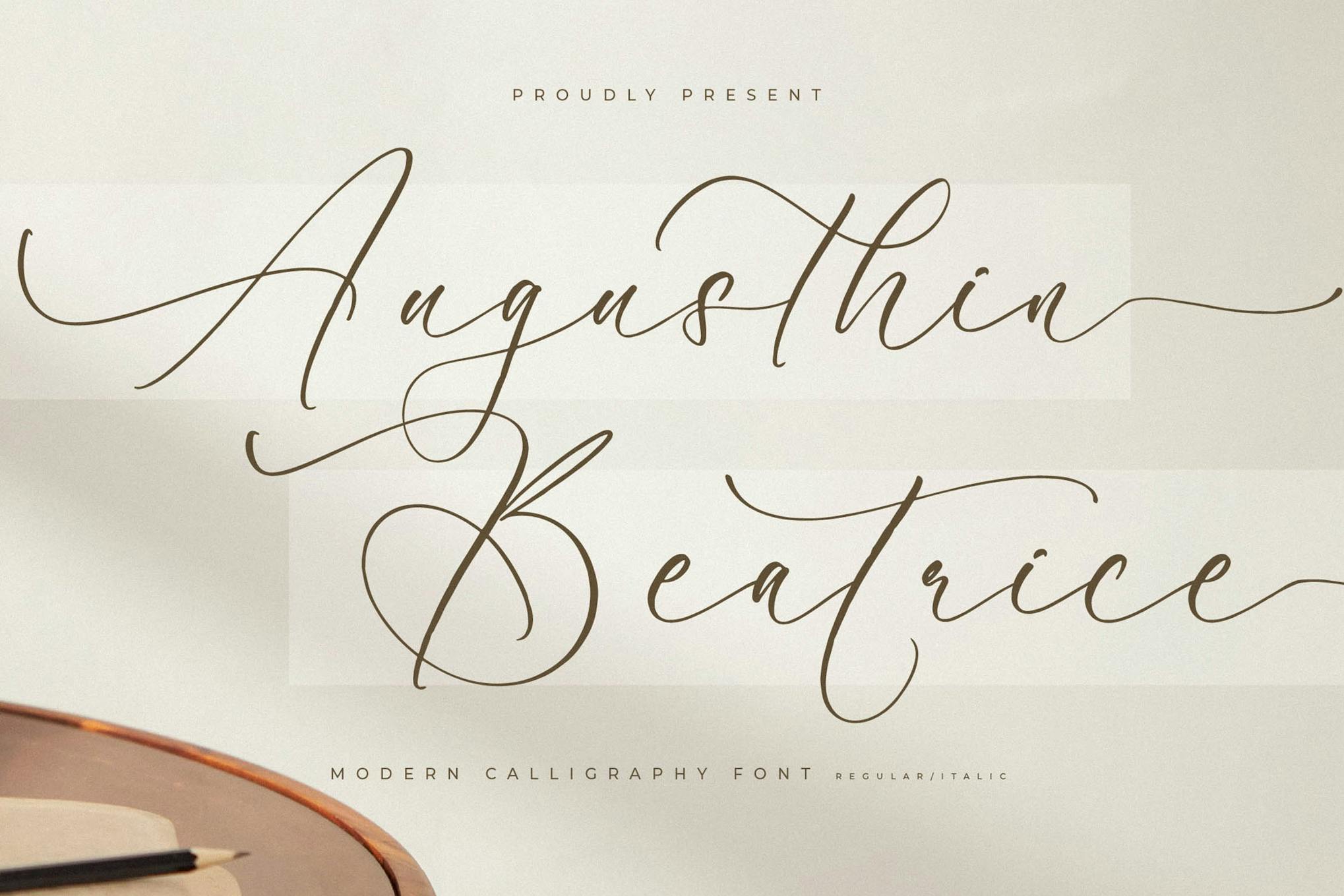 Augusthin Beatrice Modern Calligraphy Font