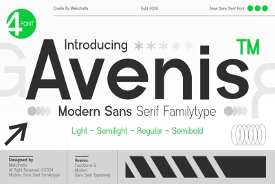 Avenis - Modern Sans Serif Familytype