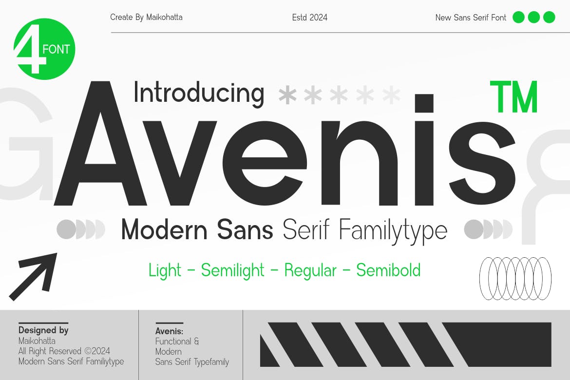Avenis – Modern Sans Serif Familytype