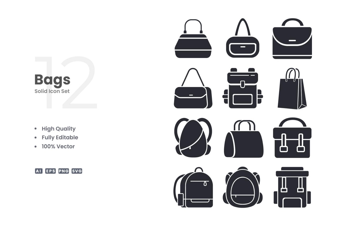 Bags Solid Icons